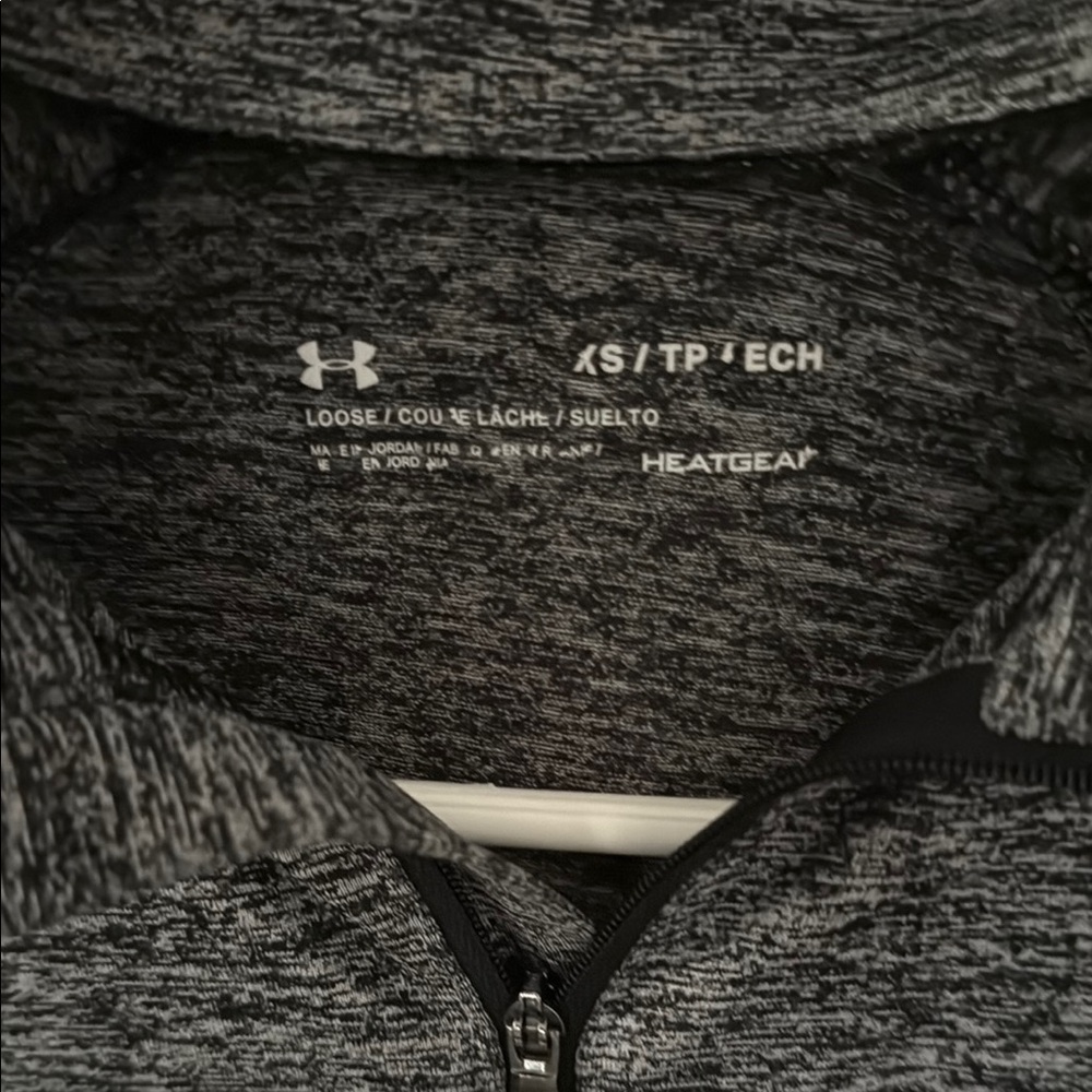 Under Armour Gray Fitted Long Sleeve Polo - Picture 2 of 3